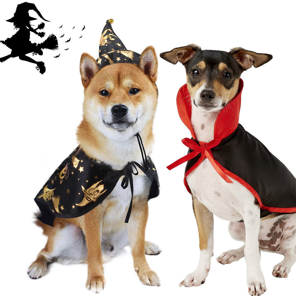 A variety of halloween wizard cloak suit pet dog cat hat ornament