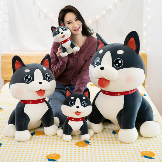 Cartoon cute pet husky doll plush toy girl bed accompany sleeping pillow doll birthday gift doll