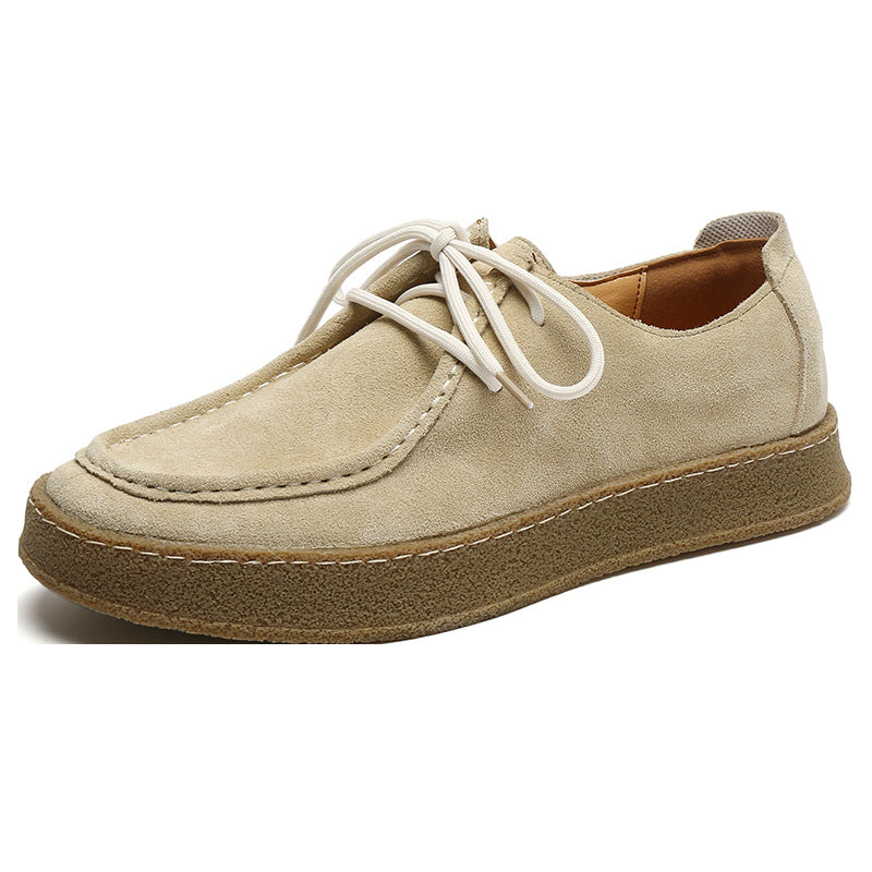 European and American trendy casual all-match suede British style leather shoes