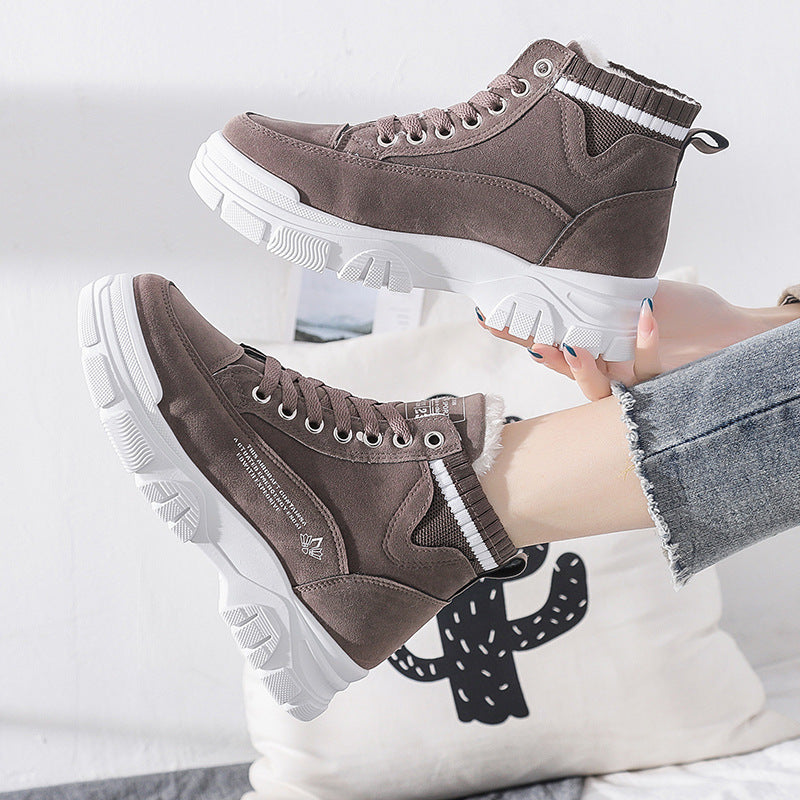 Casual shoes women's new cotton shoes women's leather high-top snow women's boots