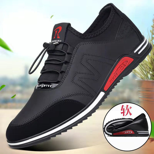 New Casual Leather Shoes Fashion Men's Shoes Soft Sole Lightweight Breathable Sports Shoes Tide Shoes