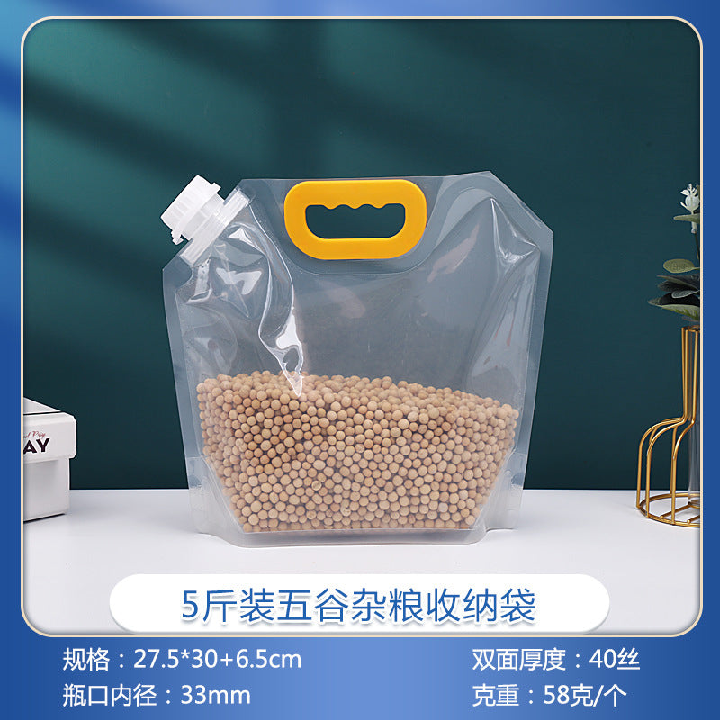 Whole grains storage bag rice wheat bean food moisture-proof portable portable mouth nozzle transparent seal bag