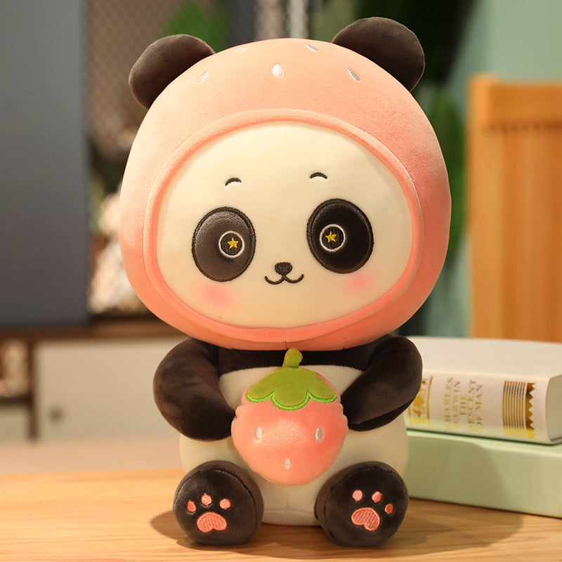 Cute cartoon panda doll plush toy red panda doll girl pillow claw machine doll