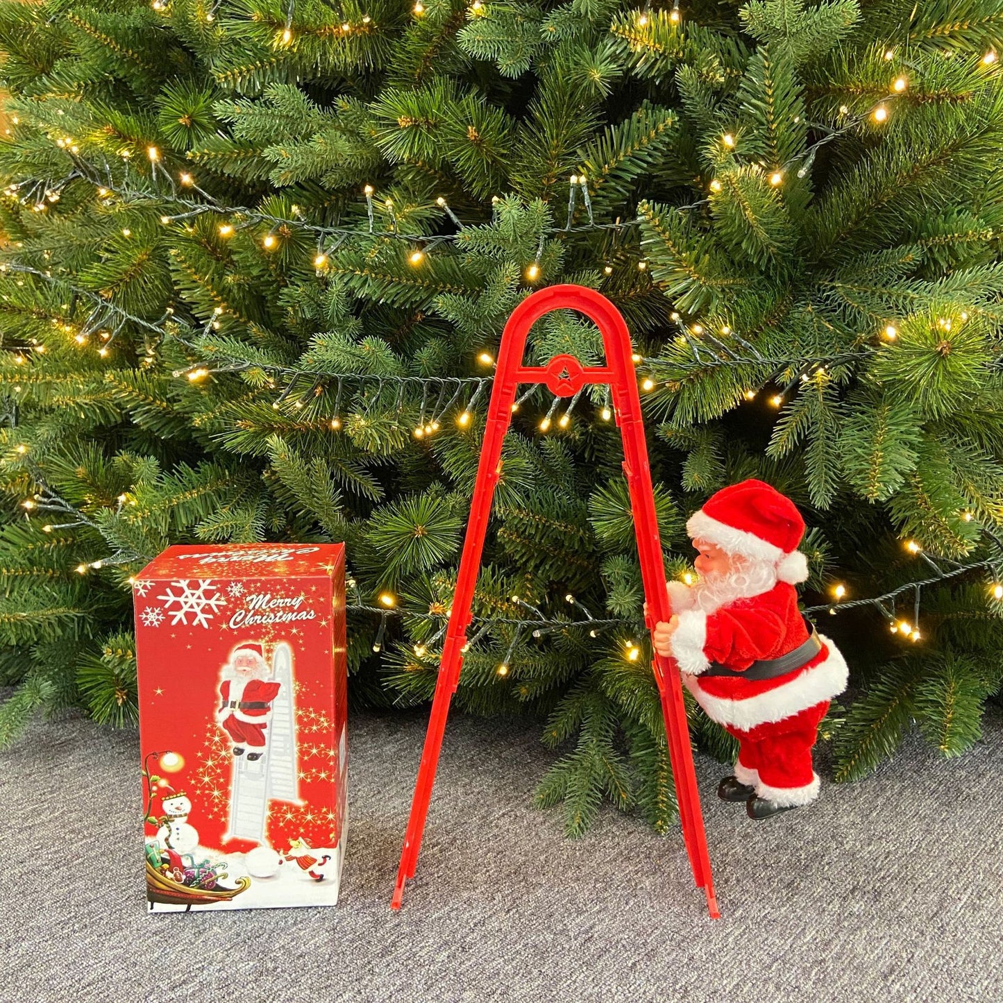 Electric toys, Christmas gifts, Christmas decorations, electric ladder, Santa Claus Christmas doll, flannelette doll