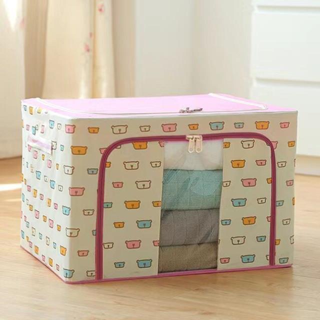 Large storage box for clothes Oxford cloth spinning cotton quilt bag Fabric storage box Covered folding closet storage box