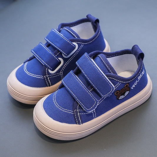 European and American Children's Canvas Shoes Boys Girls Skateboard Shoes Kindergarten Baby Shoes Soft Sole Sneakers