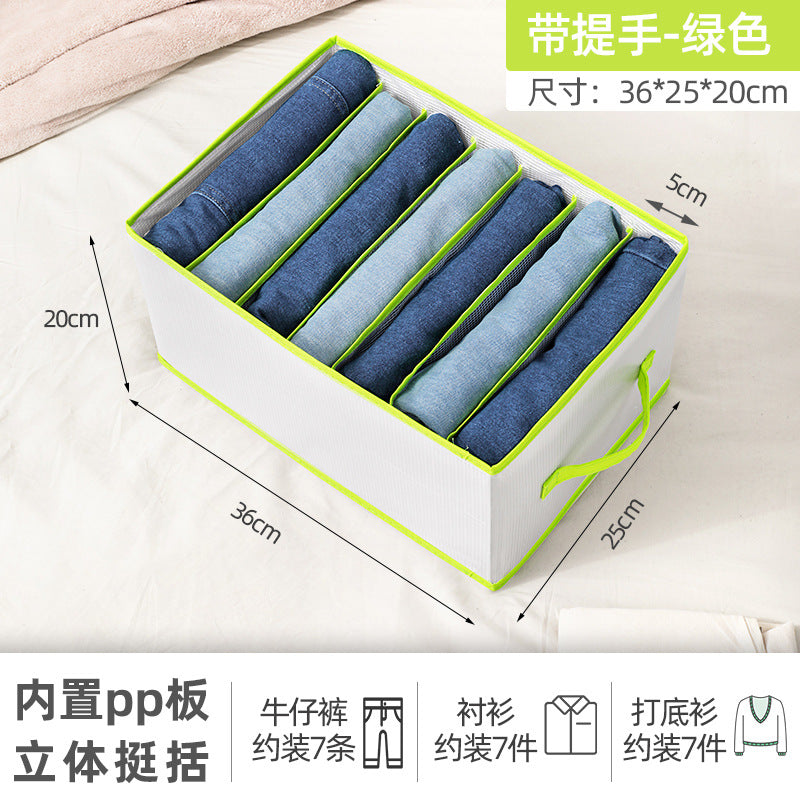 Wardrobe trousers clothes storage layered divider drawer storage box box household folding clothes sorting bag