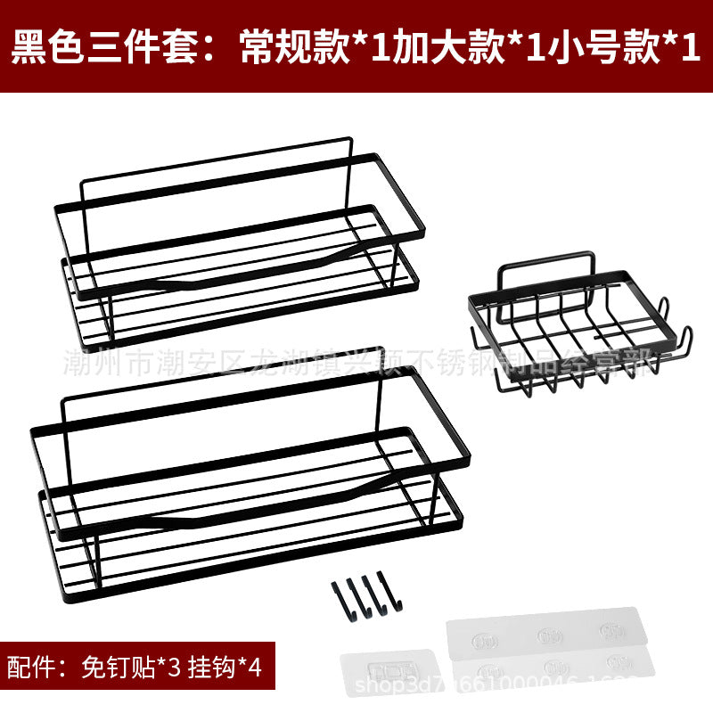 Cross-border new iron art punch-free bathroom rack soap rack household kitchen seasoning bottle storage rack