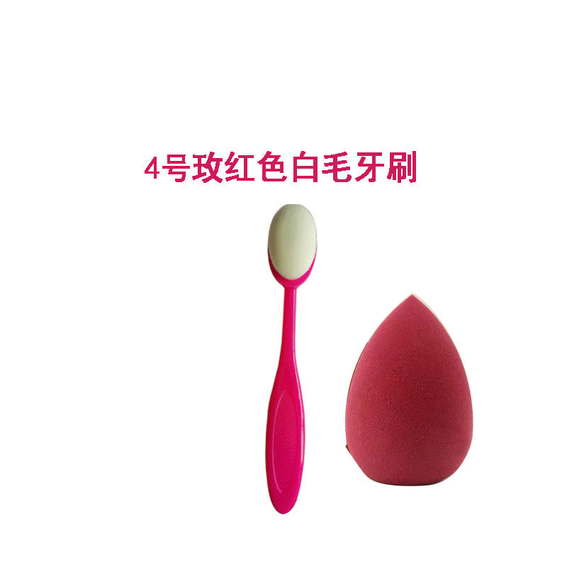 Jincheng stock 4 multicolor toothbrush makeup brush foundation makeup brush portable flexible makeup brush