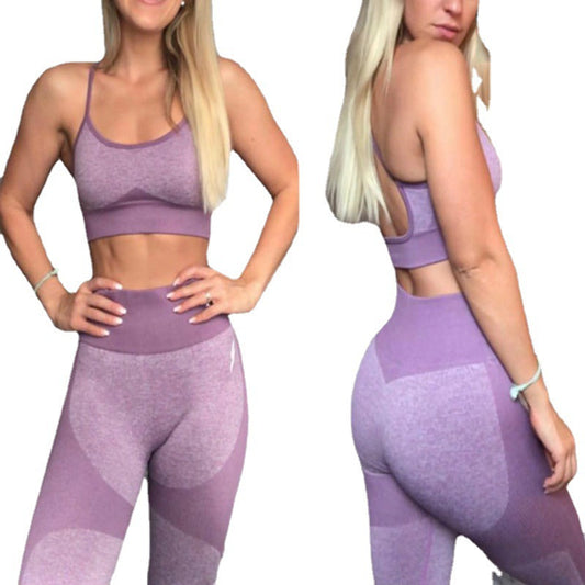 Bra trousers beauty back double-layer sports bra fitness yoga pants running Yiwu yoga clothing suit
