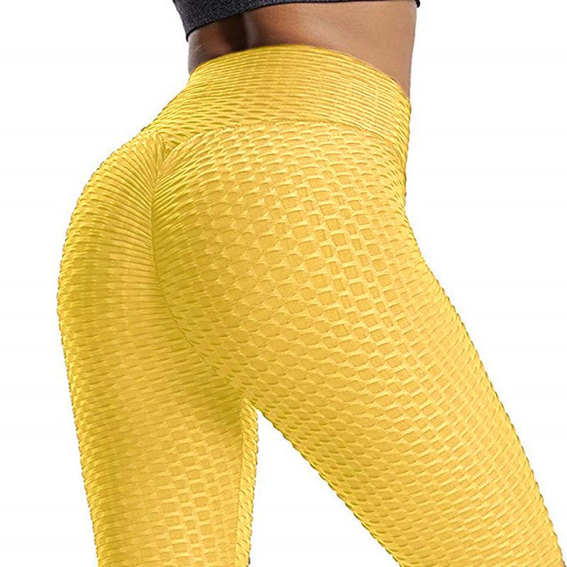 High waist peach hip yoga pants jacquard bubble high elastic tights fashion buttocks fitness sports leggings