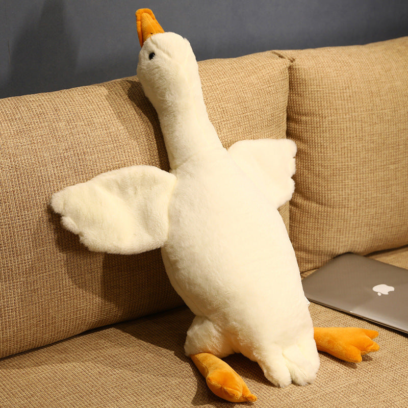 New cartoon net red big white goose doll pillow plush toy for children to comfort big goose duck doll ragdoll