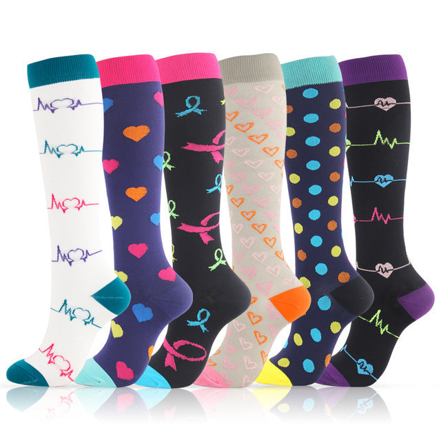 Cross-border new men's and women's long tube compression socks, nurse leggings, long tube running compression socks, outdoor sports socks