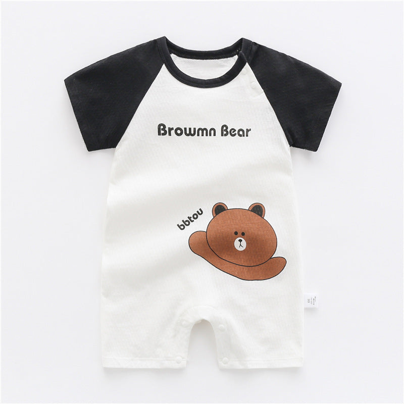 3-6 months baby one-piece female baby male summer short-sleeved romper newborn pajamas half-sleeved romper