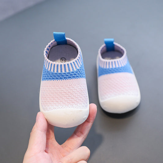 Baby toddler shoes soft bottom breathable flying woven baby shoes