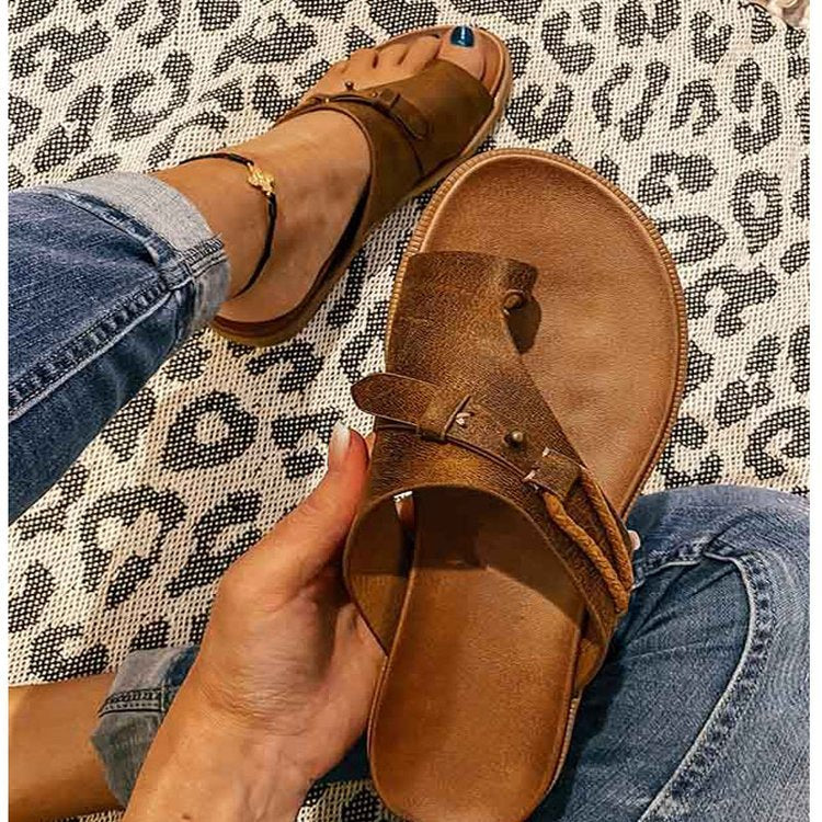 New leather flip-flops women's sandals