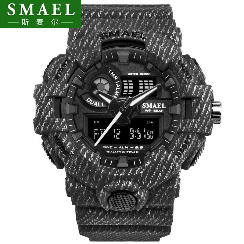 SMAEL Outdoor Denim Sports Waterproof Electronic Watch (OPP Packaging)