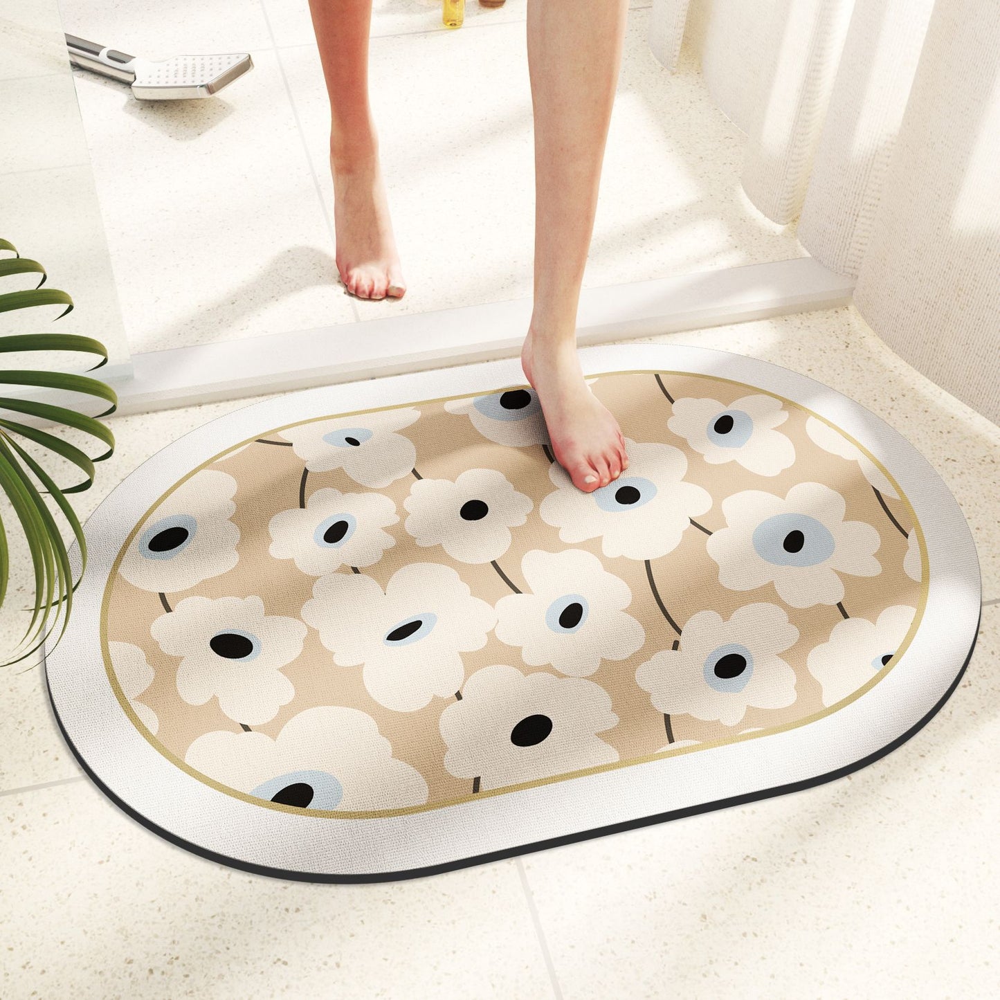 Bathroom diatom mud soft floor mat toilet non-slip mat bathroom door step foot pad water-absorbing quick-drying easy-to-clean carpet