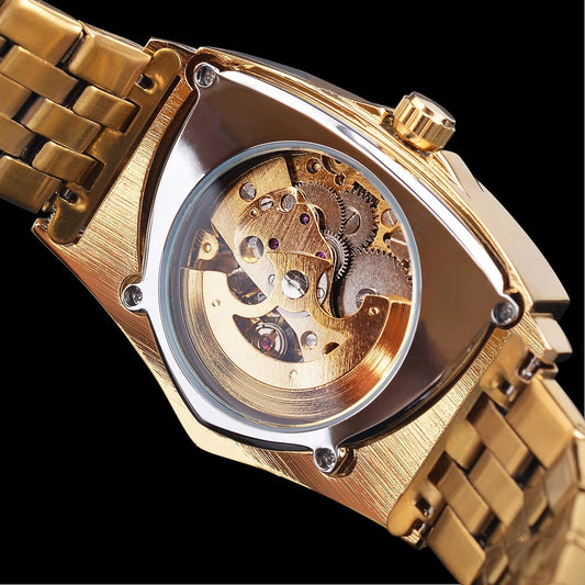 New triangle dial automatic mechanical watch men's fashion hollow stainless steel watch
