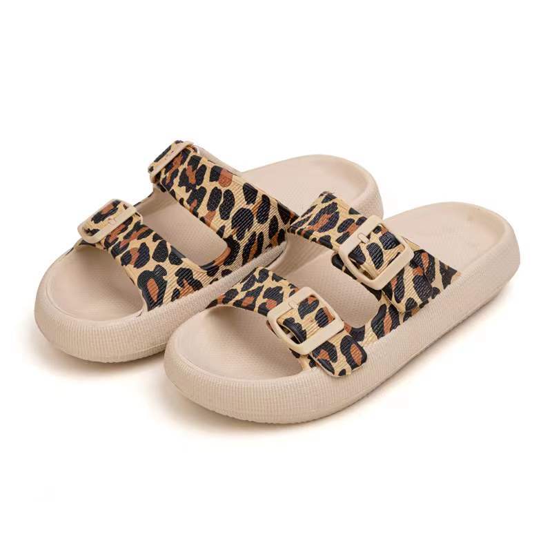 European and American ladies leopard print thick-soled slippers