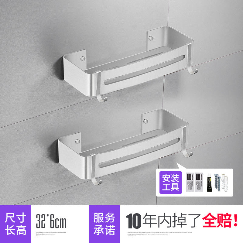 Bathroom toilet triangle basket rack wall hanging free punching shower room space aluminum corner storage rack