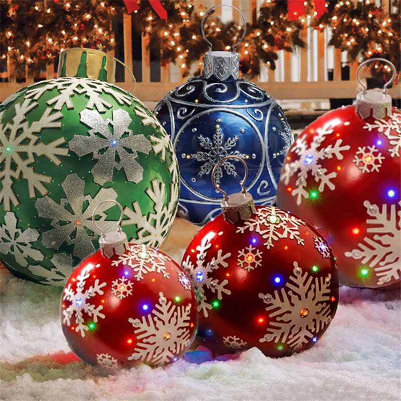 60cm christmas decoration balloon outdoor fun printing pvc inflatable toy ball crafts