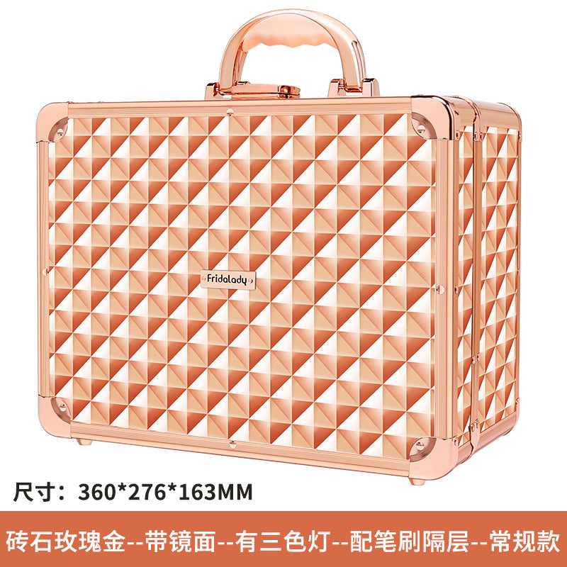 Cosmetic storage bag high-end suitcase with makeup artist professional makeup box portable large-capacity storage box simple female