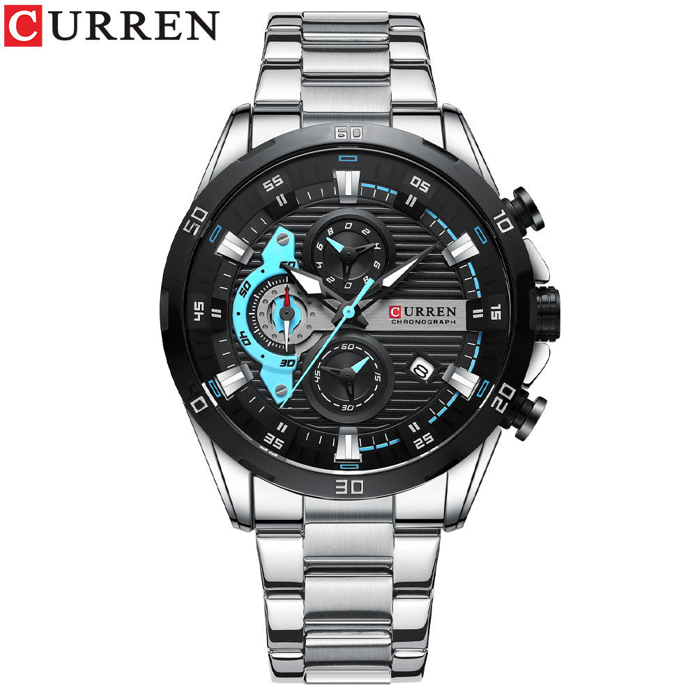 Curren/Karian 8402 Men's Watch Calendar Watch Six-pin Steel Band Quartz Watch Business Men's Watch