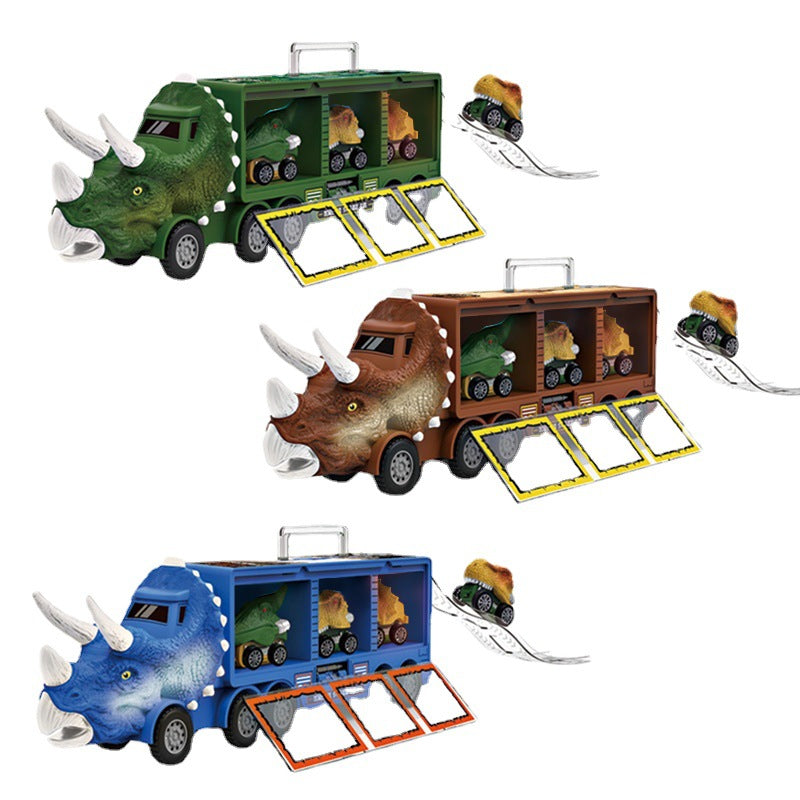 Children's dinosaur storage car model toy with light music container storage dinosaur