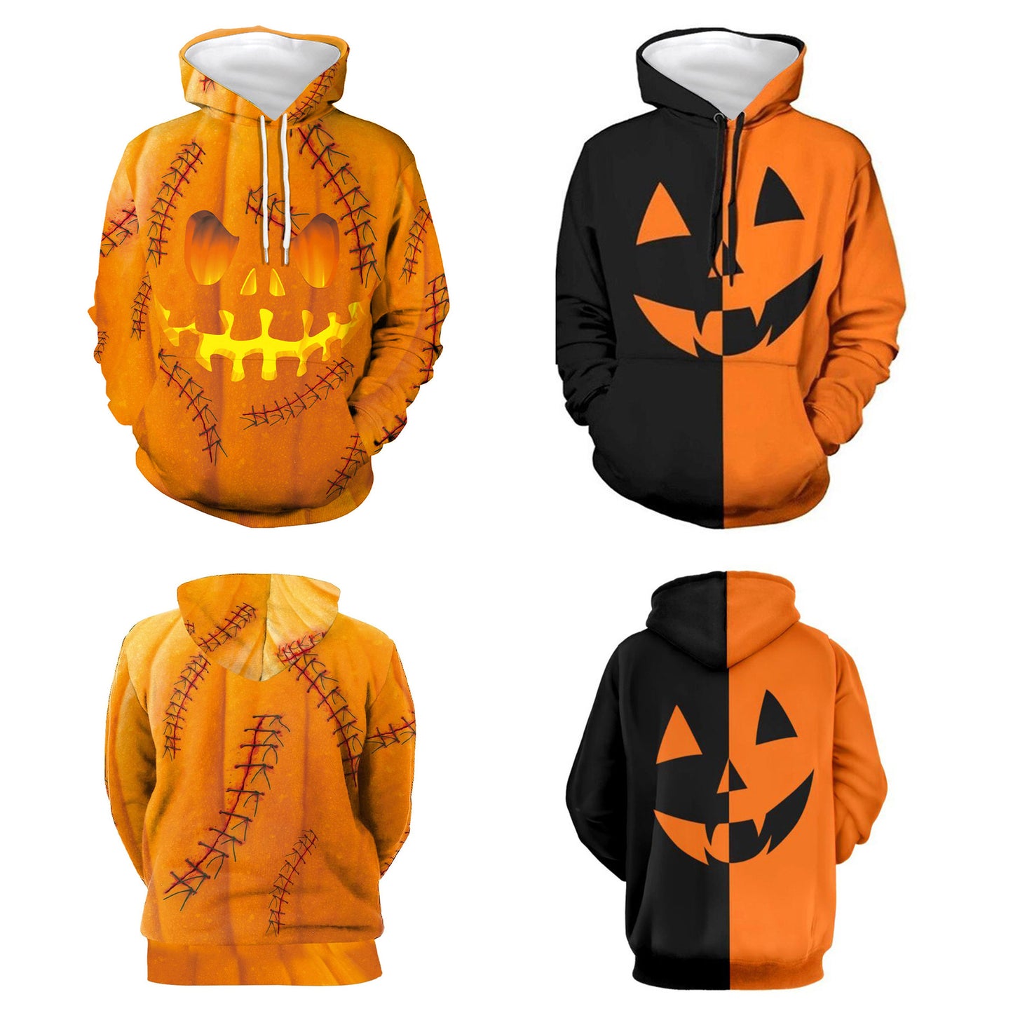 Halloween Explosion Pumpkin 3D Digital Print Clown Christmas Nightmare Series Hooded Sweater