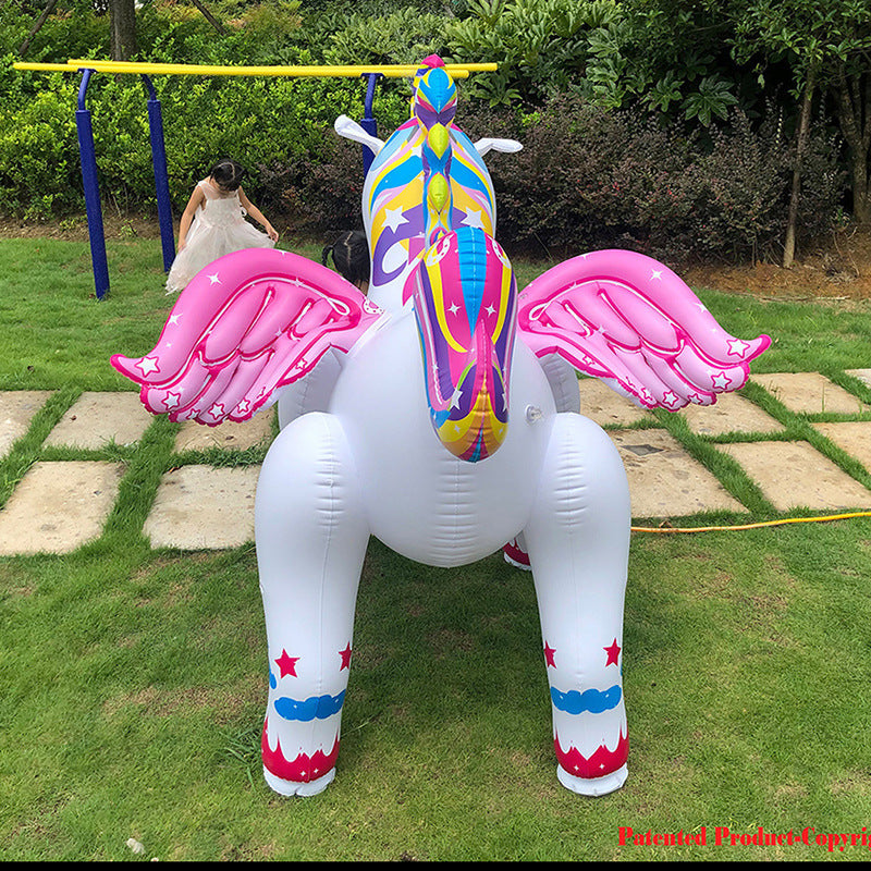 Spot inflatable water spray unicorn toy Unicorn inflatable water spray floating row outdoor inflatable unicorn