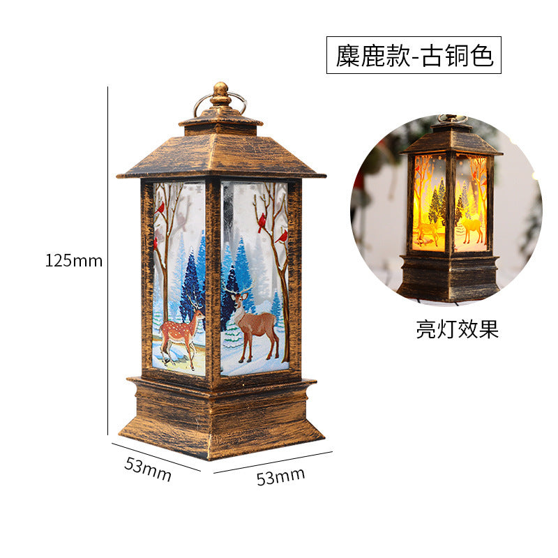 Cross-border christmas flame lanterns santa claus decoration christmas LED luminous ornament candlestick lamp