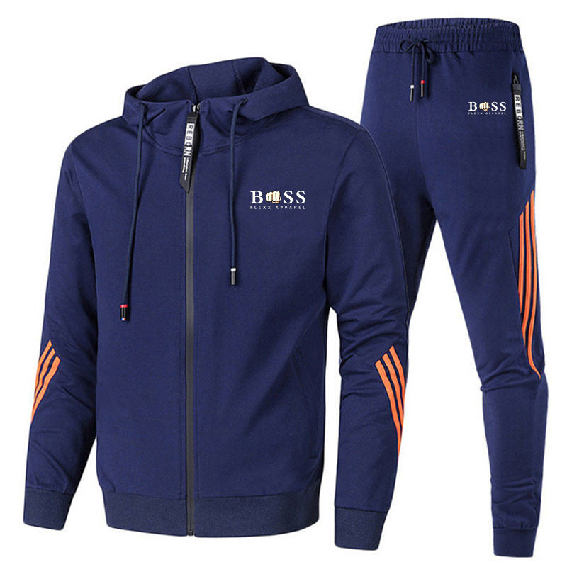 European and American men's casual sports suit hooded sweater men's and women's running sportswear air layer jacket