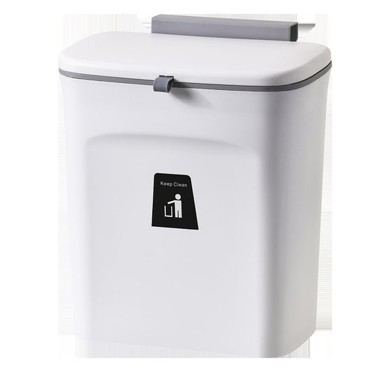 Thickened office sliding lid garbage basket household bedroom bathroom kitchen portable flip top kitchen waste wall-mounted trash can