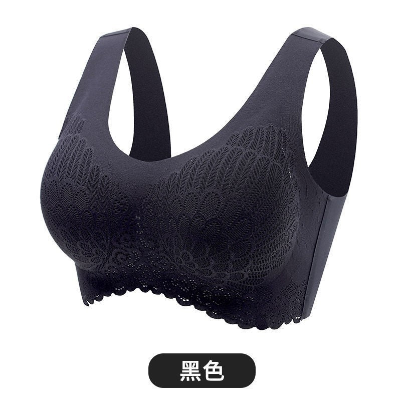 Women's non-marking and no steel ring gathering sports vest anti-sagging and breast-receiving sleep bra