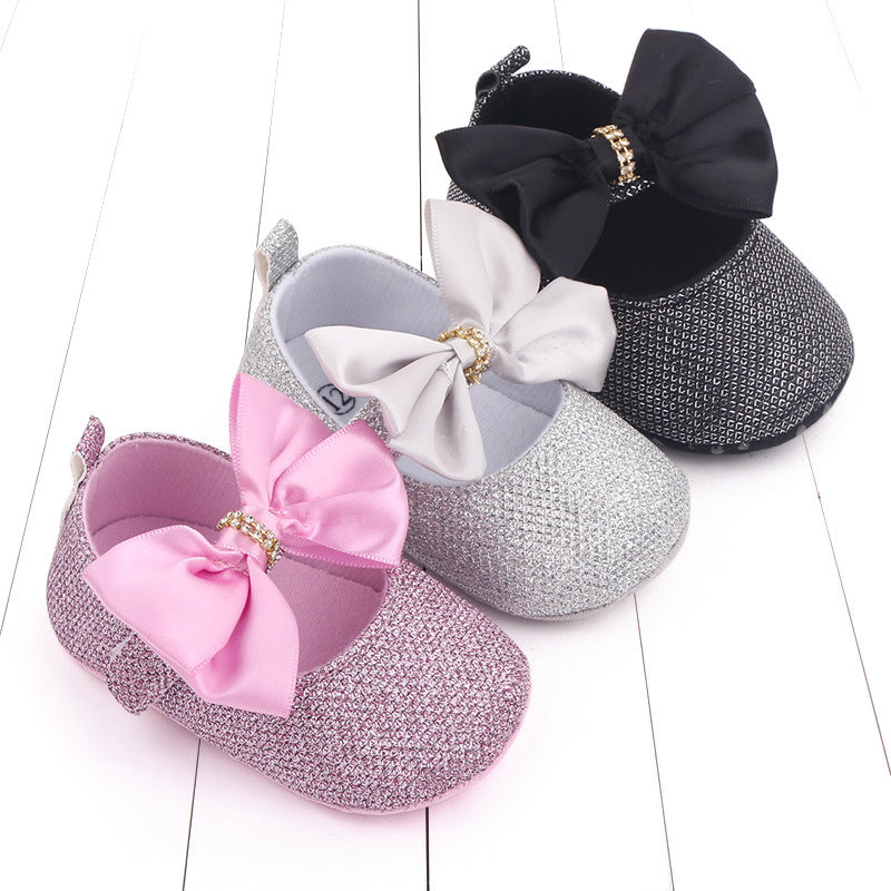 Baby shoes 0-1 year old baby shoes bow princess shoes