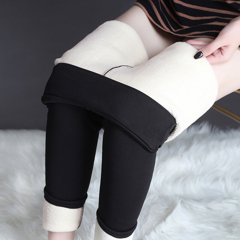 Large size plus velvet tight thermal pants autumn and winter lamb velvet thickened elastic leggings