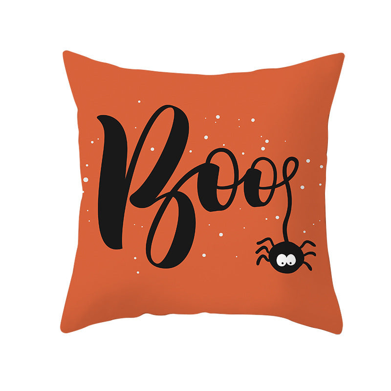 Halloween peach skin pillowcase without core cross-border sofa pillowcase square cushion cover