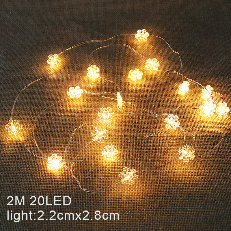 Cross-border mini led copper wire Christmas lights Santa elk snowman cane snowflake decoration string lights