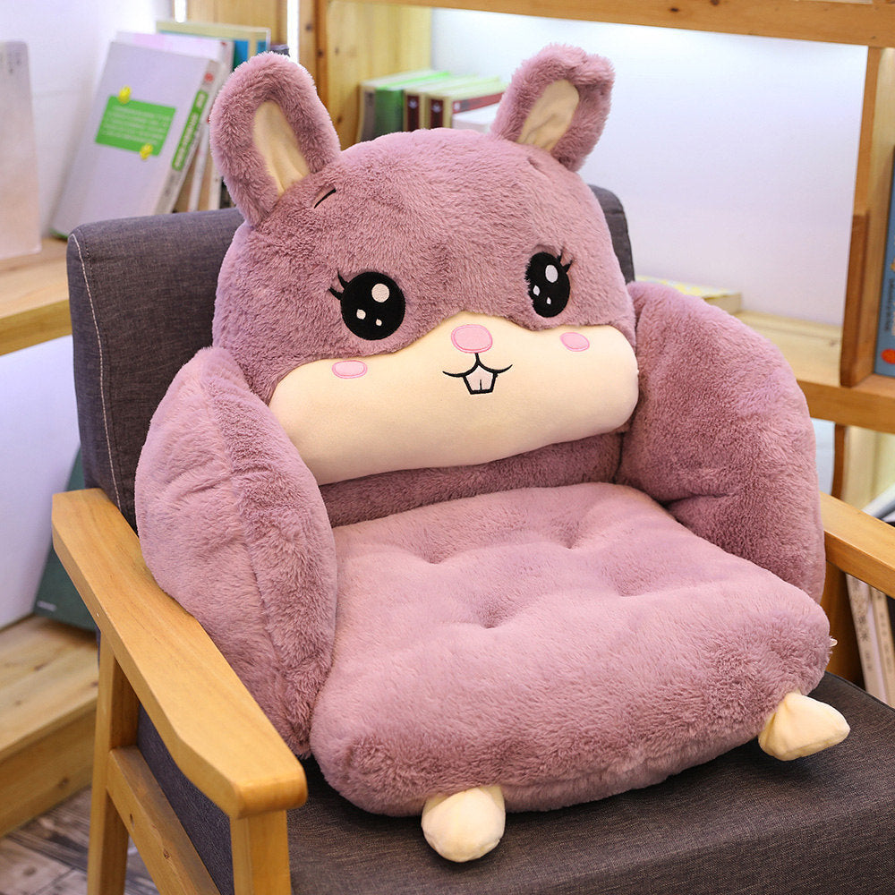 Cartoon semi-surrounded cushion plush toy office seat cushion home pillow lazy conjoined cushion