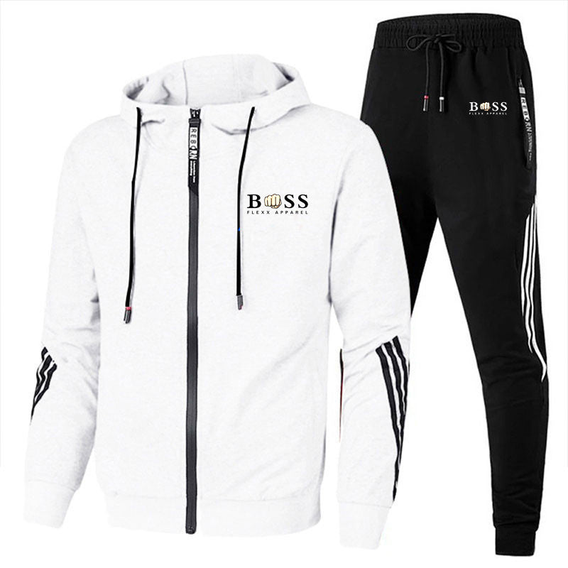 European and American men's casual sports suit hooded sweater men's and women's running sportswear air layer jacket