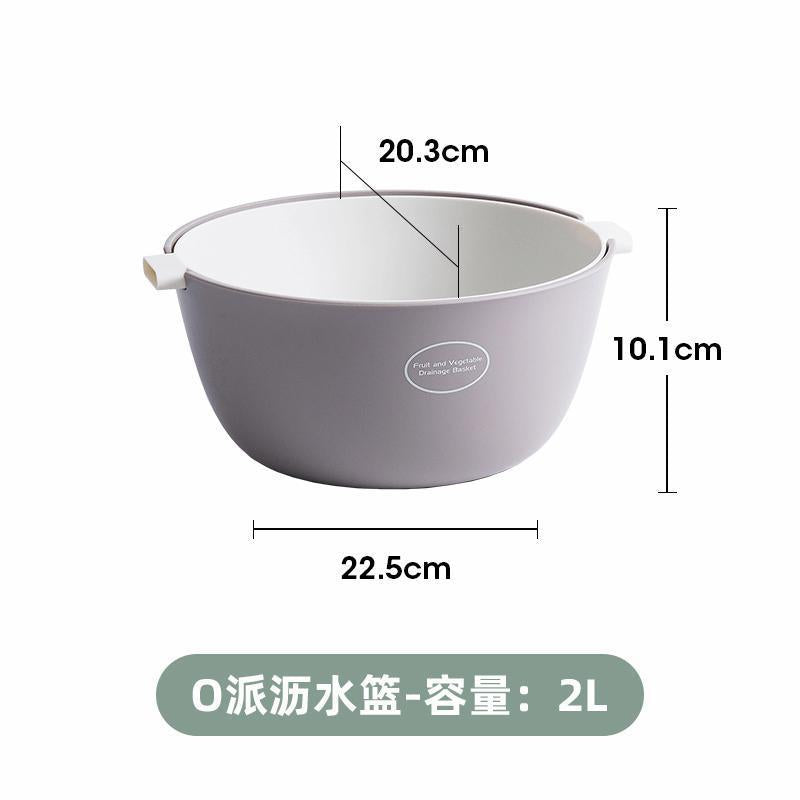 Draining basket washing basin double-layer plastic fruit basket household kitchen multi-functional storage vegetable basket fruit plate