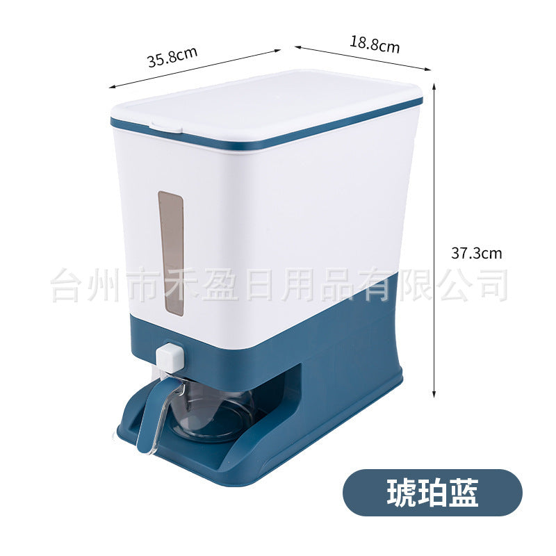 Household pressing rice storage box, rice grain barrel, sealed rice barrel, kitchen metering automatic rice barrel, 12 kg