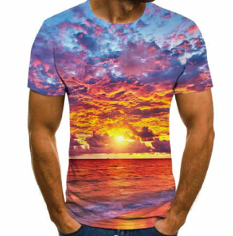 European and American new creative music art 3d digital printing short-sleeved T-shirt