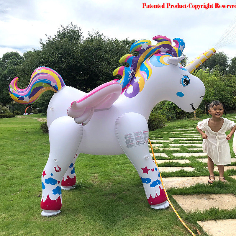 Spot inflatable water spray unicorn toy Unicorn inflatable water spray floating row outdoor inflatable unicorn