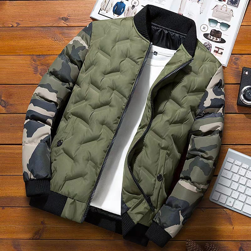 Korean version men's baseball uniform down padded jacket new thickened trendy cross-border cotton jacket