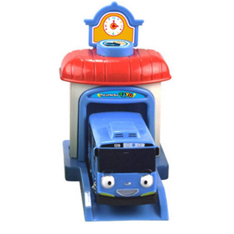 Jianyuan simulation cartoon bus ejection TAYO pull back toy car WATCH CAR boy children's toys