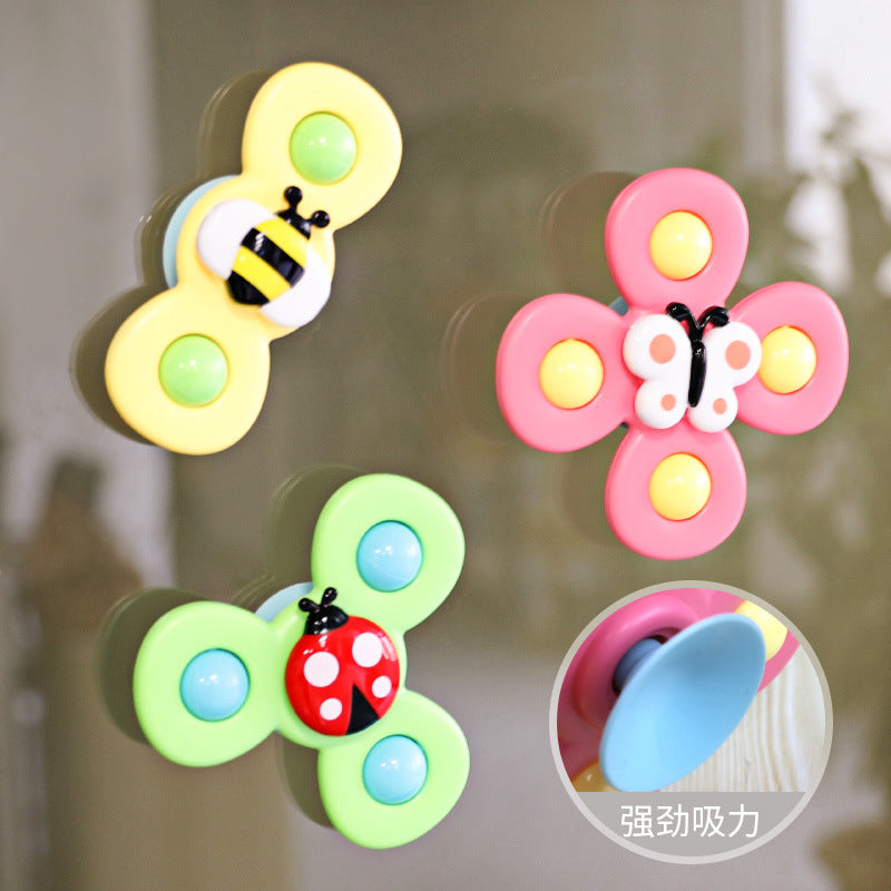 Sucker Rotary Toys Children's Fun Insect Finger Rotating Gyro Rattle Baby Bathroom Toys