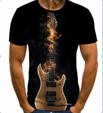 European and American new creative music art 3d digital printing short-sleeved T-shirt