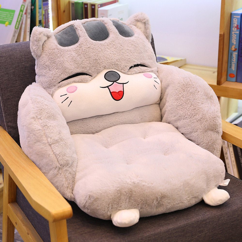 Cartoon semi-surrounded cushion plush toy office seat cushion home pillow lazy conjoined cushion